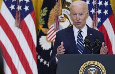 President Joe Biden speaks during a news conference in the East Room of the White House, Thursday, March 25, 2021, in Washington. (AP Photo/Evan Vucci) DCEV308 DCEV308