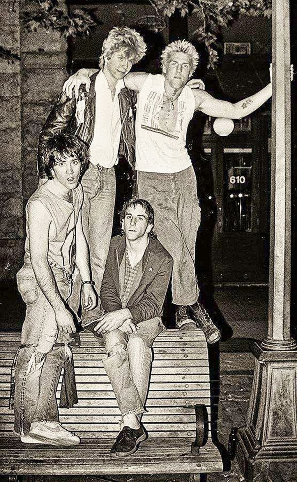 The Living in Pioneer Square in 1982. Clockwise from top left: Duff McKagan, Todd Fleischman, Greg Gilmore, John Conte. (Marty Perez)