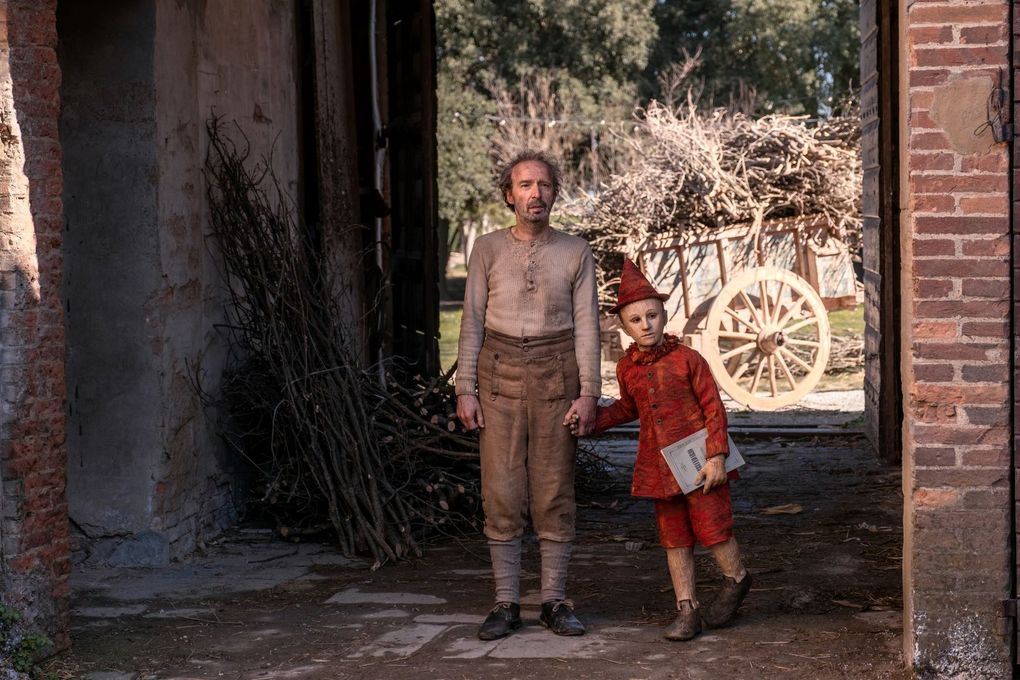 Roberto Benigni as Geppetto and Federico Ielapi as Pinocchio in “Pinocchio,” nominated for an Academy Award for costume design. (Greta De Lazzaris / Roadside Attractions)
