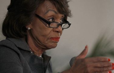 Rep. Maxine Waters, D-Calif., speaks Feb. 10, 2018, at the Community Christian Reformed Church in South Los Angeles. (Luis Sinco/Los Angeles Times/TNS) 14272267W 14272267W