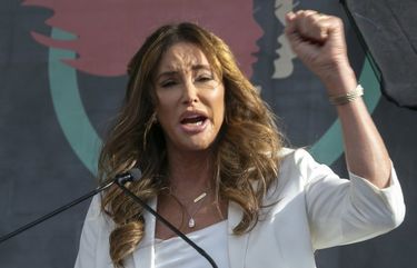 FILE – In this Jan. 18, 2020, file photo Caitlyn Jenner speaks at the 4th Women’s March in Los Angeles. Jenner has been an Olympic hero, a reality TV personality and a transgender rights activist. Jenner has been consulting privately with Republican advisers as she considers joining the field of candidates seeking to replace Democratic Gov. Gavin Newsom in a likely recall election later this year. (AP Photo/Damian Dovarganes, File) LA501 LA501