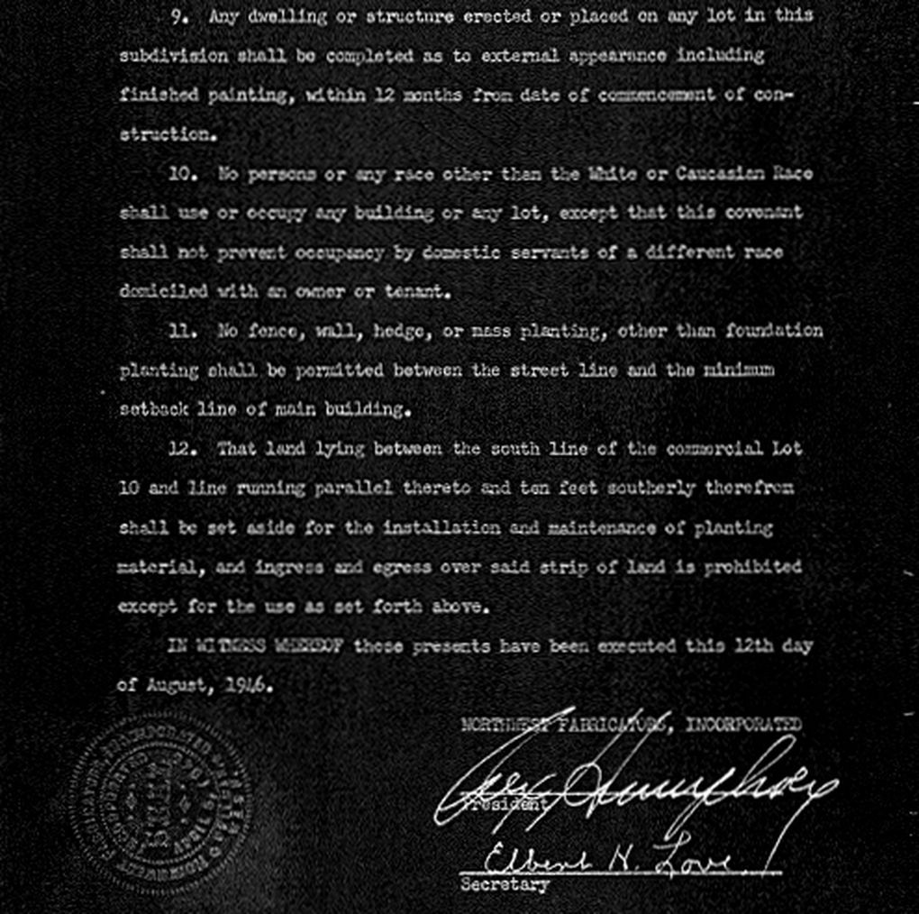 When David and Emily Sibley bought their 1940s ranch-style home in Walla Walla in late 2018, they received a list of a dozen covenants as part of the title documents. Item No. 10 prohibited anyone of “any race other than the White or Caucasian Race” except for “domestic servants of a different race domiciled with an owner or tenant.” (Courtesy of David and Emily Sibley)