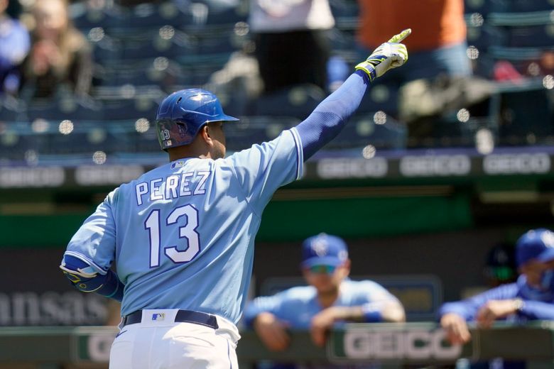 KANSAS CITY, MO - APRIL 02: Kansas City Royals catcher Salvador