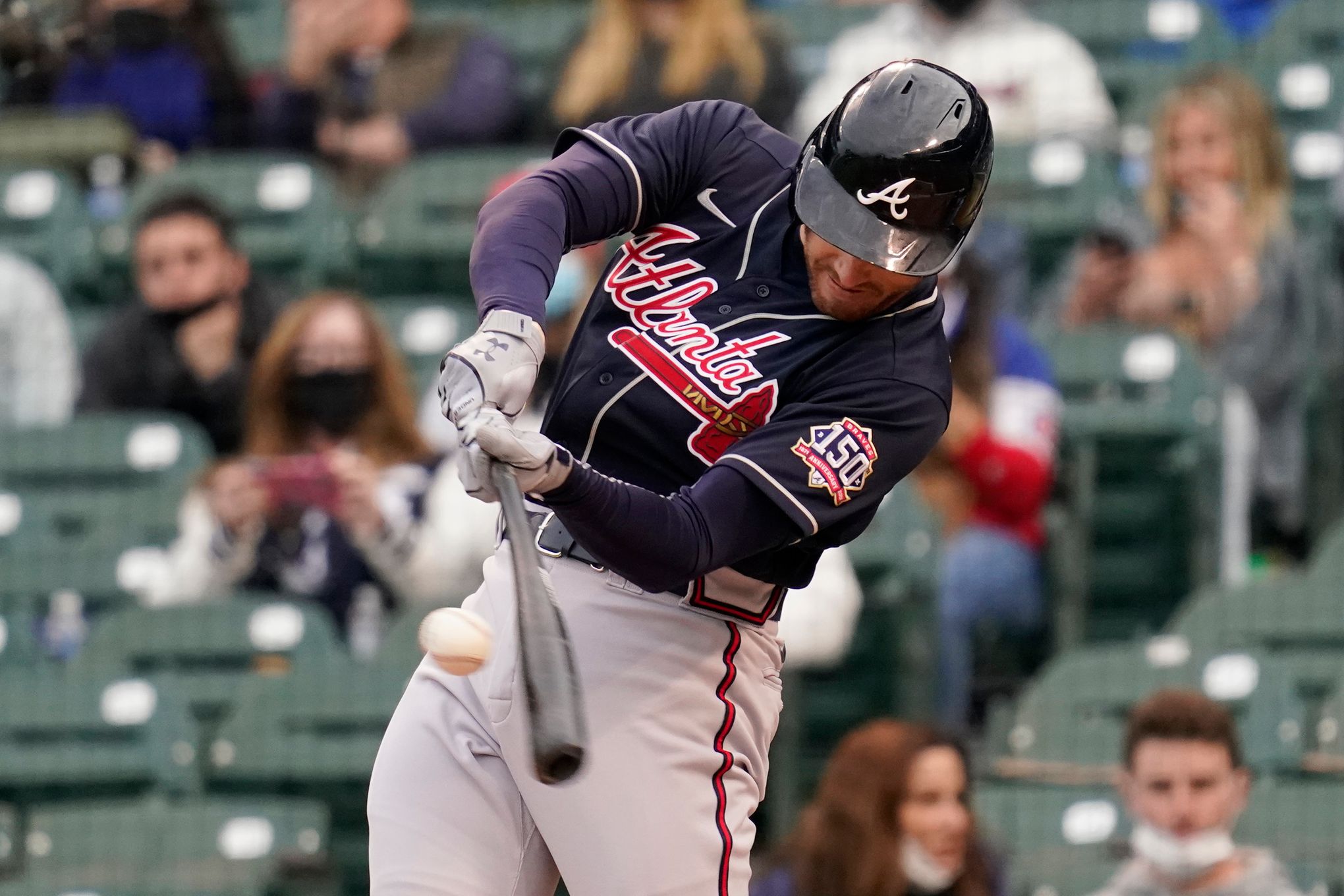 Freeman, Braves pound Cubs 13-4, lose Acuña to injury