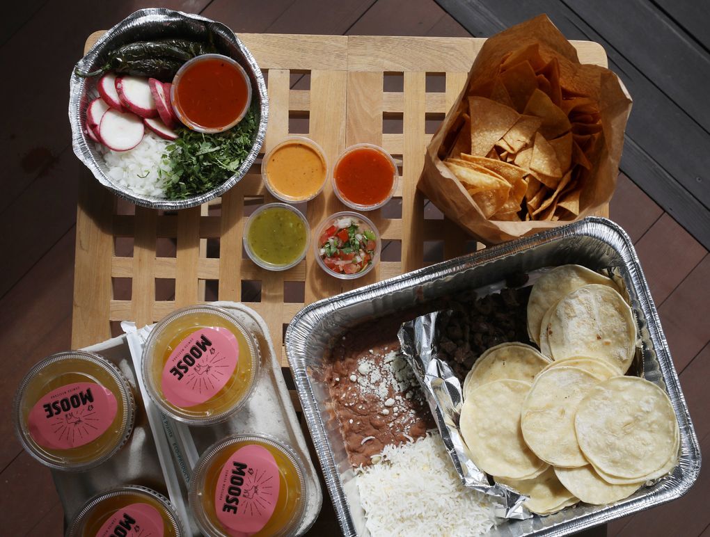 El Moose, formerly Señor Moose, in Ballard adds three taco kits, with all the fixings, to its menu. (Ken Lambert / The Seattle Times)