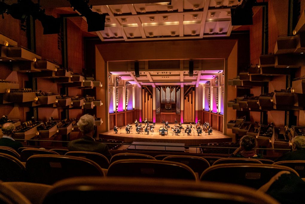 Seattle Symphony welcomed a limited number of in-person audience members for the first time in 14 months at a concert Thursday night, May 20. (James Holt / Seattle Symphony)