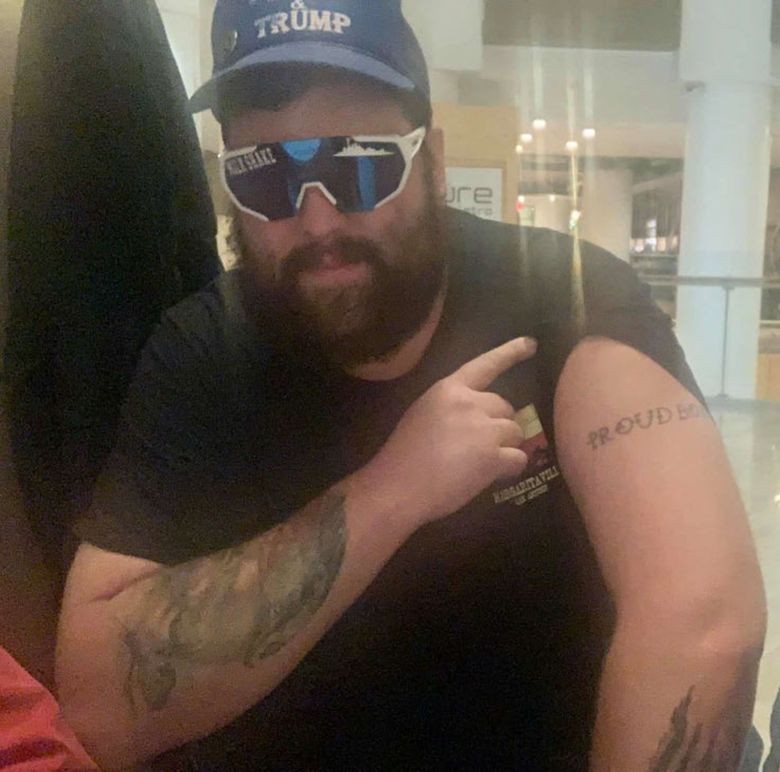 Daniel Lyons Scott, a former Arlington man and prominent member of the Proud Boys, has been charged in Washington, D.C., federal court with breaking into the U.S. Capitol during the deadly Jan. 6 insurrection, obstructing Congress and assaulting a federal officer. (FBI )