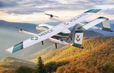 Volansi’s drones are delivering medical supplies and vaccines in Wilson, N.C. Shown is an illustration of one of the drones. (Volansi handout) 