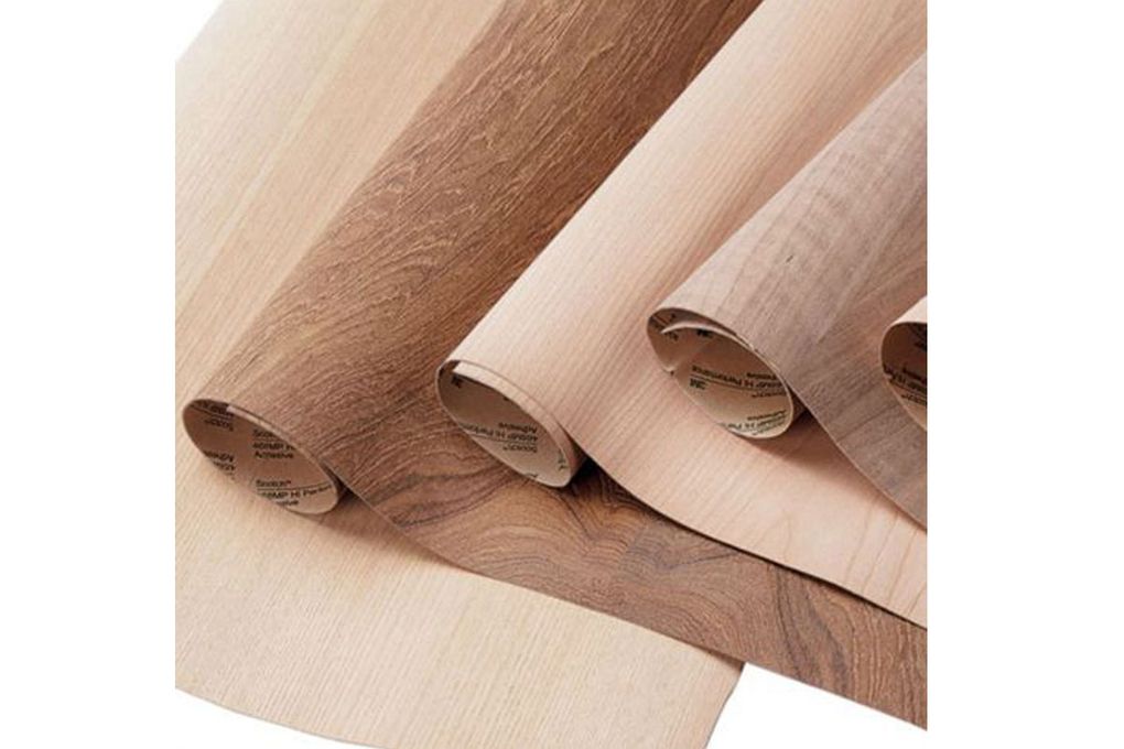 There are lots of options for repairing scuffed stair tread, including covering it with veneer. (Courtesy of Rockler)