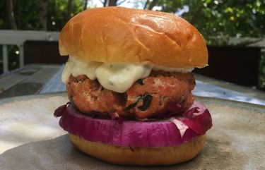 Sadie Davis-Suskind shares a salmon-burger recipe for Memorial Day.