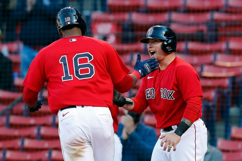 Franchy Cordero starting at first base, batting 8th for Boston Red