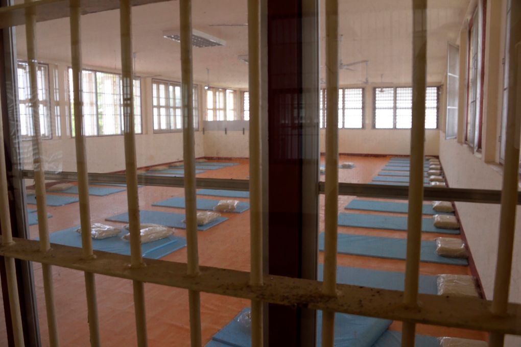 In this photo released by Department of Corrections, an empty room is seen at COVID-19 prisoners field hospital set up at Medical Correctional Institution to treat COVID-19 inmates, in Bangkok, Thailand, on May 8, 2021. Almost 3,000 inmates incarcerated at two prisons in Thailand’s capital Bangkok have tested positive for COVID-19, the Corrections Department said Wednesday, May 12, 2021 as the Southeast Asian nation battles a virulent third wave of the coronavirus. (Department of Corrections, Thailand via AP)