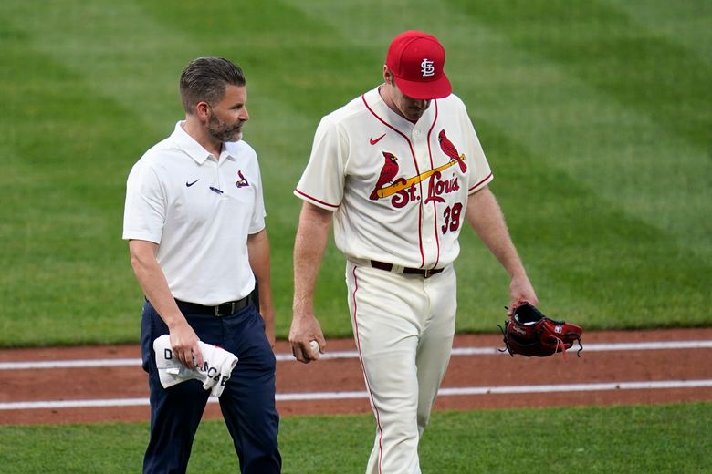 Miles Mikolas of the St. Louis Cardinals pitches against the