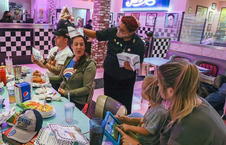 Corvette Diner, which only recently reopened for indoor dining in San Diego, had a tough time finding employees at a time when restaurants and other hospitality businesses are all competing for workers. (Eduardo Contreras / San Diego Union-Tribune via TNS)