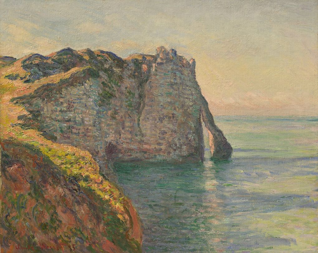 Claude Monet’s “La Falaise d’Aval,” 1885, is part of the SAM exhibition “Monet at Étretat.” (Hasso Plattner Collection)