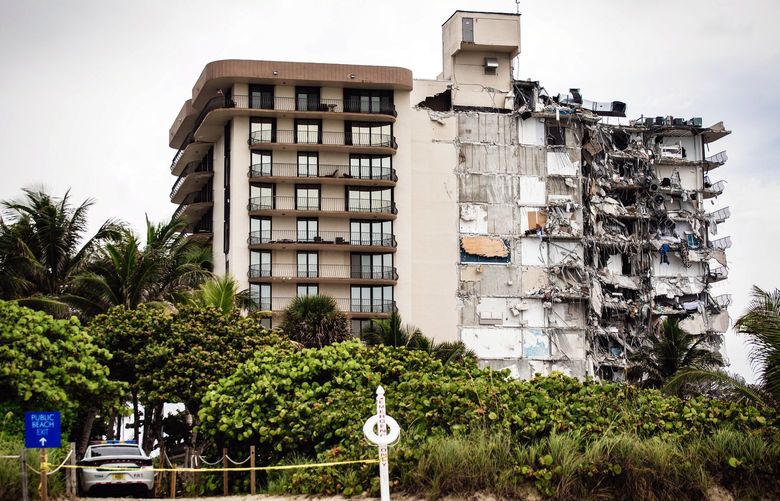 The wreckage of the Champlain Towers Southin Surfside, Fla., on Thursday, June 24, 2021. The condo board needed $15 million to complete critical repairs prior to the building’s collapse. (Scott McIntyre/The New York Times) 