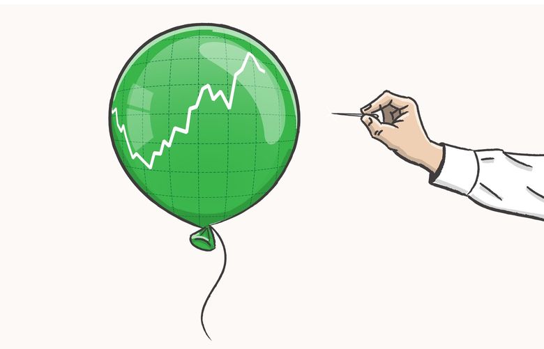 Worried about a stock market bubble? Stick to basic, boring investment strategies and consider increasing your cash position. (Aleksandr Ovcharenko/Dreamstime.com/TNS) 