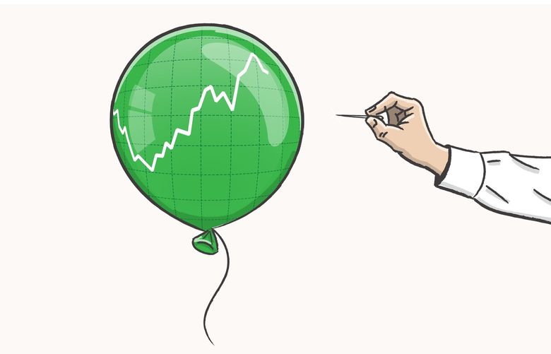 Worried about a stock market bubble? Stick to basic, boring investment strategies and consider increasing your cash position. (Aleksandr Ovcharenko/Dreamstime.com/TNS)