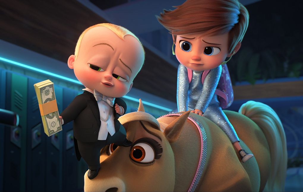 Animated sequel “The Boss Baby: Family Business” arrives in theaters and on Peacock. (Universal)