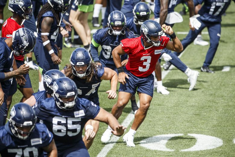 Russell Wilson, Seattle Seahawks QB, works out with New York