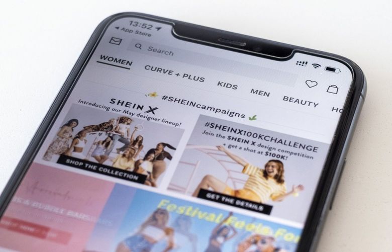 Nothing on the Shein app betrays the company’s Chinese origins. (Bloomberg photo by Justin Chin)