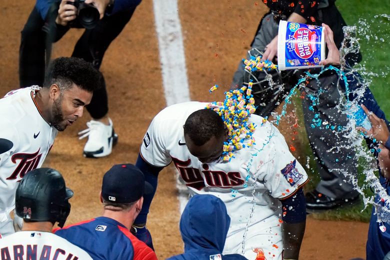 An inning after Byron Buxton's first MLB home run, Miguel Sano hit