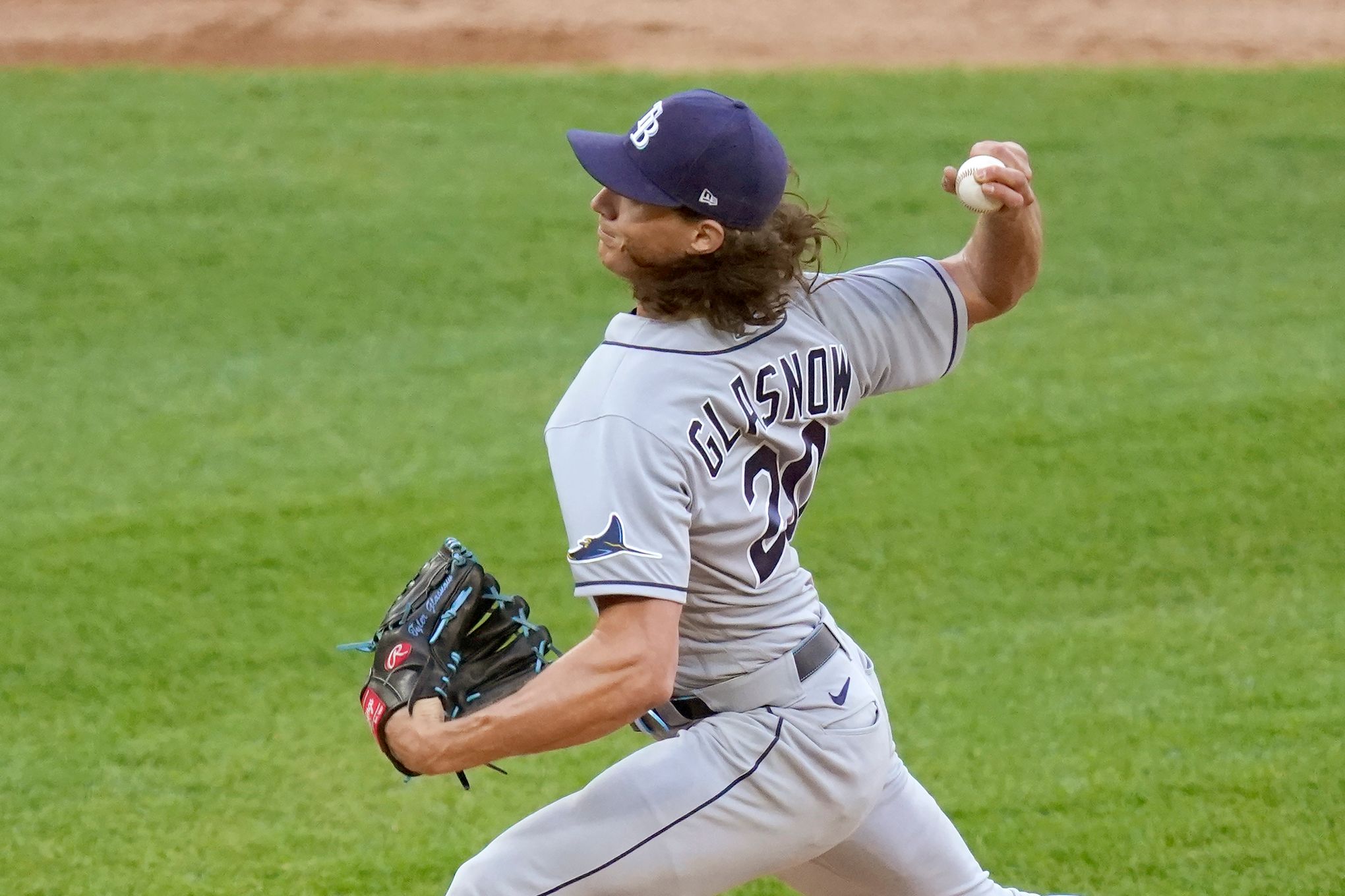 Tyler Glasnow of the Tampa Bay Rays delivers a pitch to the