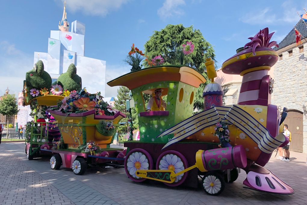 A float rides in Disneyland Paris in Marne-la-Vallée, east of Paris, Thursday. France’s tourism sector takes a further step toward post-pandemic recovery with the reopening of Disneyland Paris, two weeks after the country formally welcomed back vaccinated foreign visitors. (AP Photo/Catherine Gaschka)