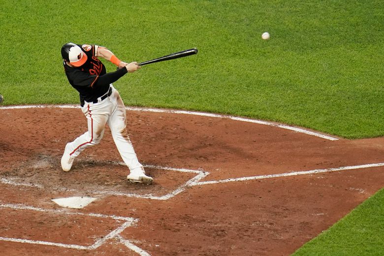 Cedric Mullins of the Baltimore Orioles bats against the Seattle