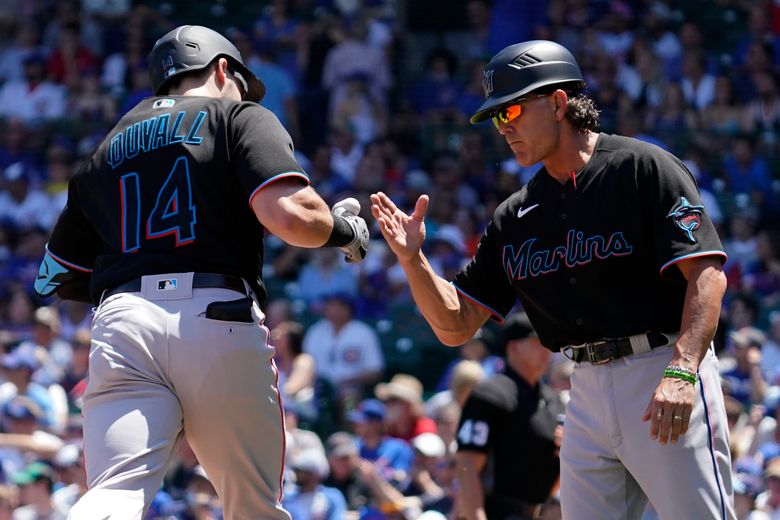 Duvall hits 2 HRs again as Marlins pound Cubs 11-1