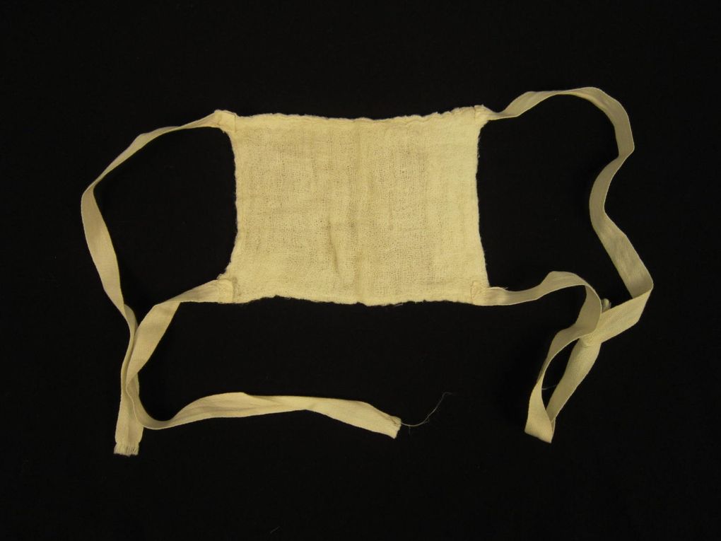 This gauze mask was worn by a Seattleite during the 1918-1919 flu epidemic, now on display at MOHAI. (Courtesy of MOHAI)