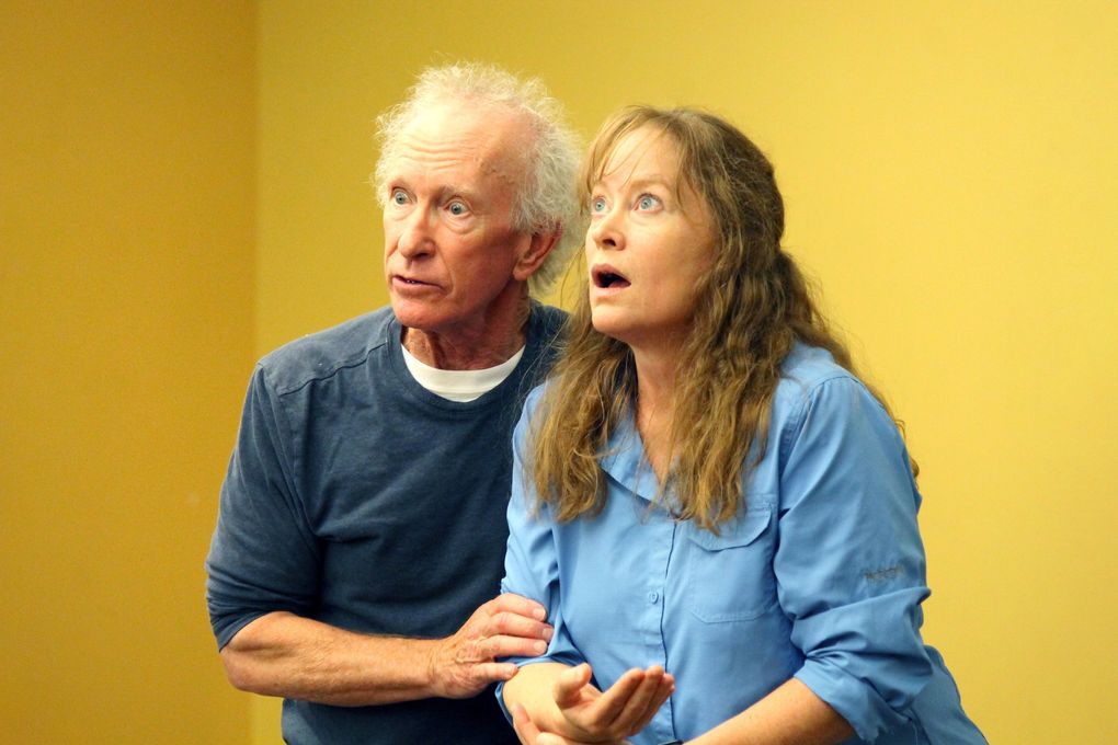 R. Hamilton Wright and Kate Witt rehearse Seattle Shakespeare Company’s “The Comedy of Errors.” (Courtesy of Seattle Shakespeare Company)
