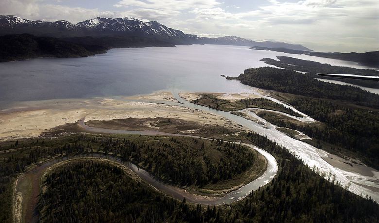 The Pile River flows into Lake Iliamna at the base of the Alaskan Peninsula, headwaters of the Bristol Bay region, which is one of the world’s richest salmon fisheries. (Luis Sinco / The Los Angeles Times via TNS) 