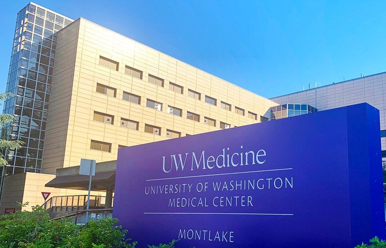 The University of Washington Medical Center in Seattle is shown in June 2021. Leaders of the University of Washington School of Medicine’s WWAMI program that provides medical education to students in Washington, Wyoming, Alaska, Montana and Idaho say plans to build two new medical schools in Montana threatens to overwhelm clinical resources in the state. (Andrea Halland/KHN)