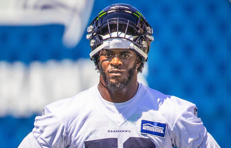Defensive end Darrell Taylor (52).  The Seattle Seahawks held camp Thursday, July 29, 2021 at the VMAC in Renton, WA. 217730 217730