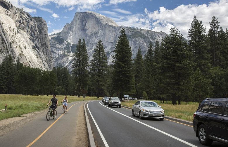 National Parks like Yosemite have seen a surge of visitors, leading to an increase in traffic, crowds and waiting times. (Brian van der Brug/Los Angeles Times/TNS) 22906946W 22906946W