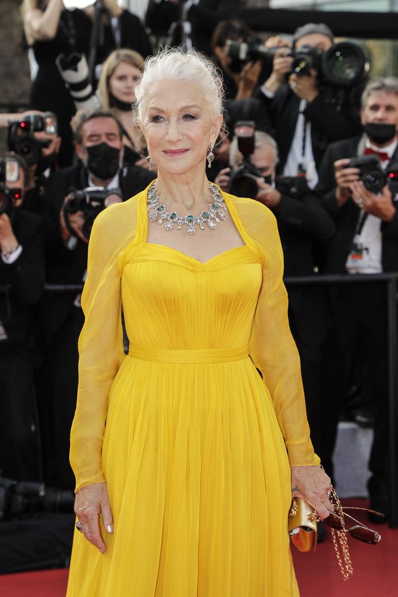 slim fit dress slacks Heidi Klum 2023 Cannes Film Festival Yellow Chiffon Red Carpet Dress main image 1