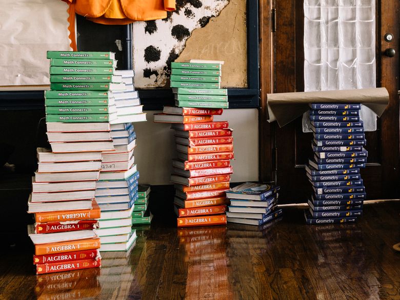 FILE Ñ Textbooks and overturned desks in a classroom at a charter high school in New Orleans, July 12, 2018. What if conservatives used the power of the purse to build instead and prove that their vision of academia is possible? Ross Douthat writes. (William Widmer/The New York Times)