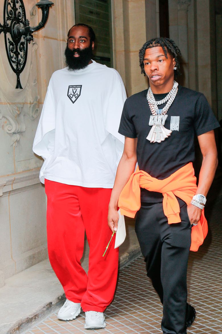 James Harden Drips-And-Rolls With Lil Baby At Paris Fashion Week