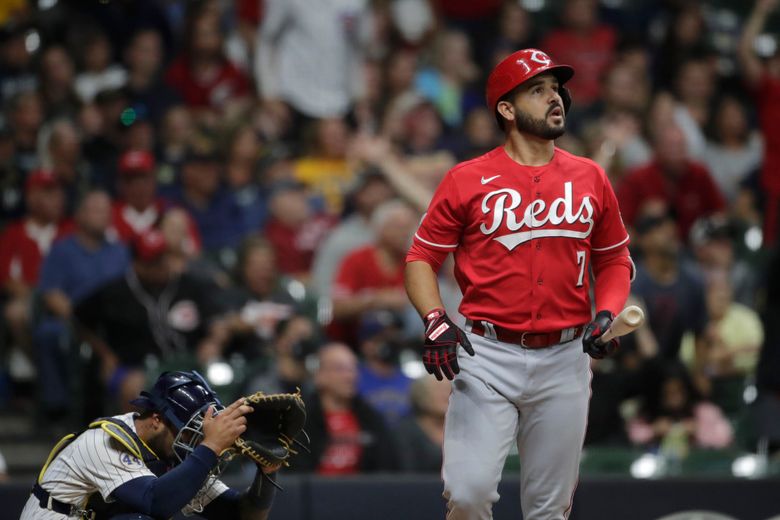 Eugenio Suarez hits 40th homer, exits after HBP as Reds split doubleheader  with Cardinals - Red Reporter