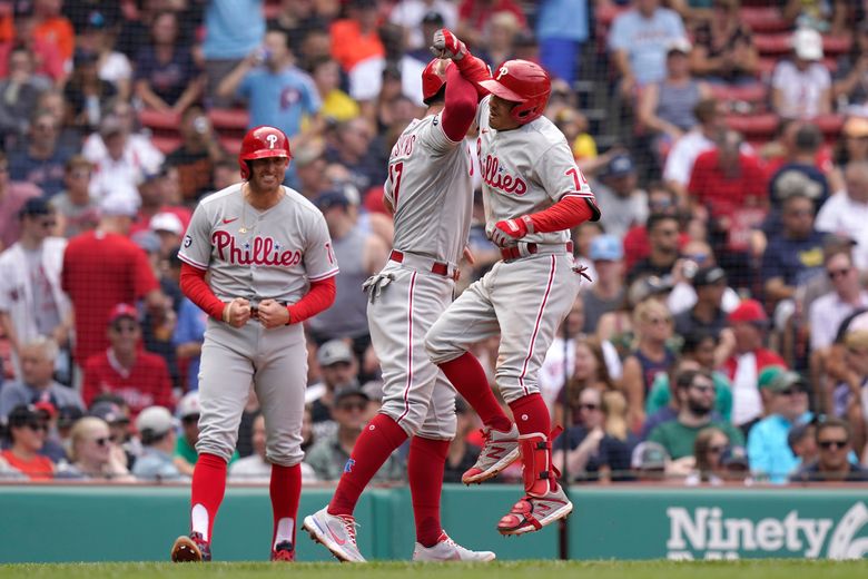 Philadelphia Phillies' Brad Miller plays during a baseball game