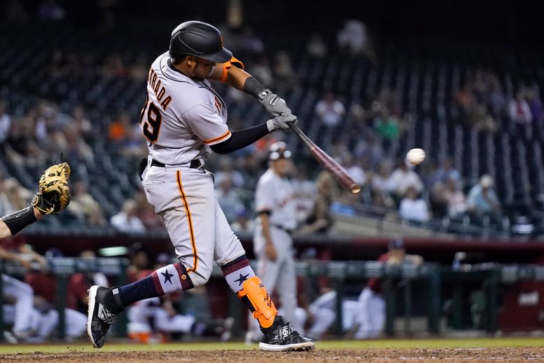 Thairo Estrada of the San Francisco Giants before a game against