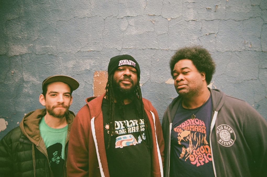 Delvon Lamarr Organ Trio, with (from left) Dan Weiss, Delvon Lamarr and Jimmy James. (Francis A. Willey)