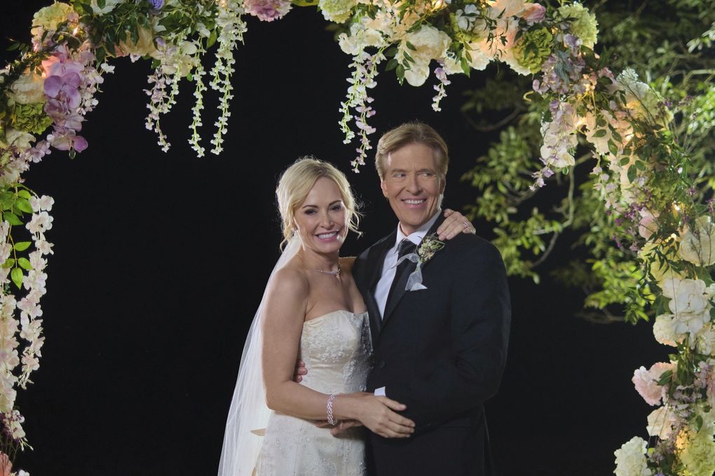 Josie Bissett and Jack Wagner in Hallmark Channel’s “Sealed with a Kiss: Wedding March 6.” (David Astorga / Courtesy of Hallmark Channel)