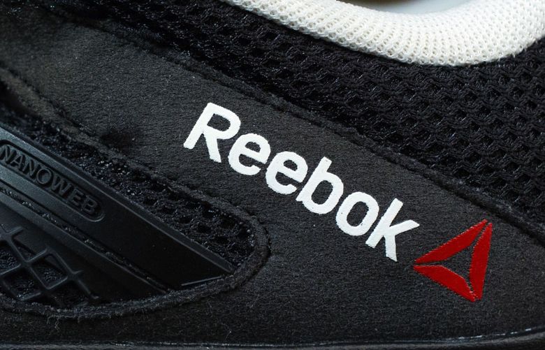 A Reebok logo on the upper of a sneaker in London, U.K., on Monday, Nov. 3, 2014. (Jason Alden/Bloomberg)