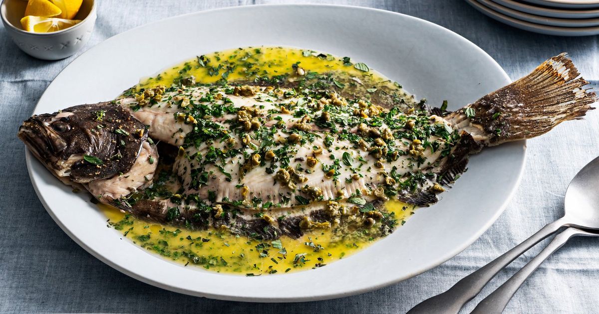 Baked whole flounder with herb butter is a 30-minute dinner worth ...