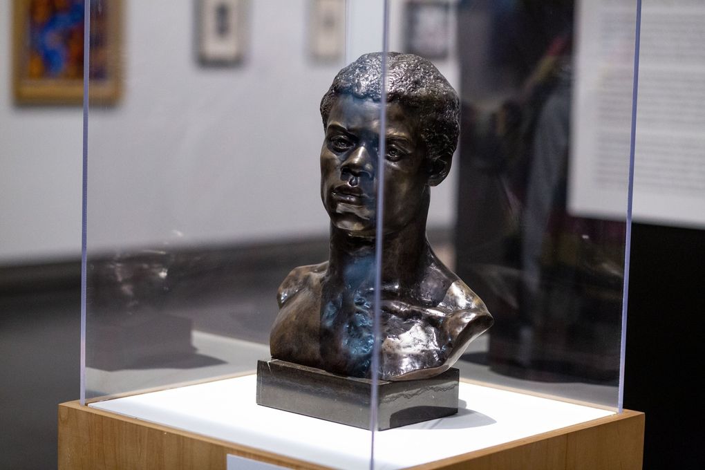 May Howard Jackson’s “Portrait Bust of an African” sits in The Kinsey African American Art & History Collection at the Tacoma Art Museum. “With this bust, Jackson shows off the gentleness, the uniqueness, the strength of this unnamed person,” says Seattle Times writer Crystal Paul. (Sylvia Jarrus / The Seattle Times)