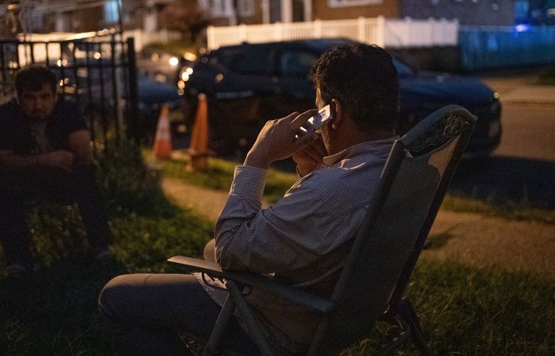 Mohammad Sadeed has spent hours on the phone trying to get his wife and children out of Kabul. MUST CREDIT: photo for The Washington Post by Caroline Gutman.