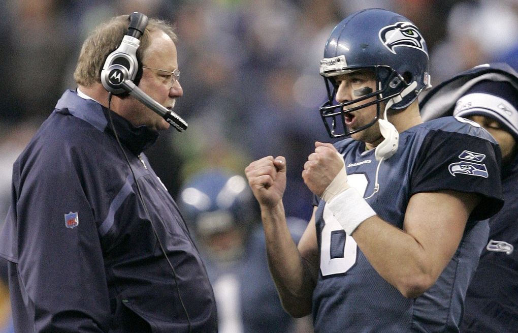 Former coach Mike Holmgren and quarterback Matt Hasselbeck will