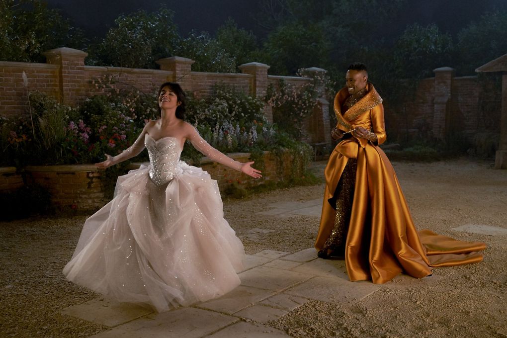 Camilla Cabello and Billy Porter in “Cinderella.” (Kerry Brown / Amazon Studios)